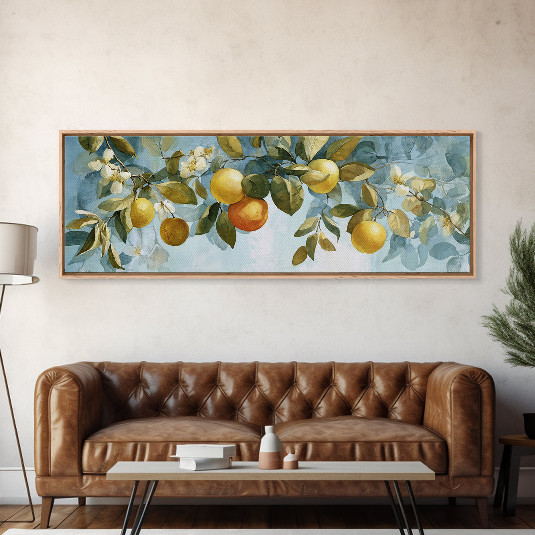 Outdoor Citrus Still Life Canvas Print, Patio Art, Patio Decor, Fine Art, Outdoor, Gallery Decor, Neutral Decor, Modern Decor, PAT-3x1-21