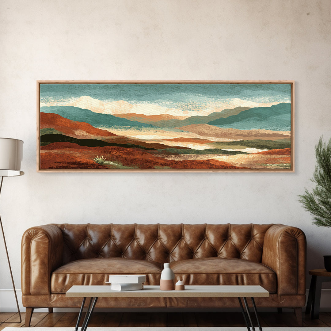 Desert Patio Agave and Bougainvillea Framed Canvas Print, Patio Art, Porch Decor, Patio Decor, Outdoor, Fine Art Print, PAT-3x1-57