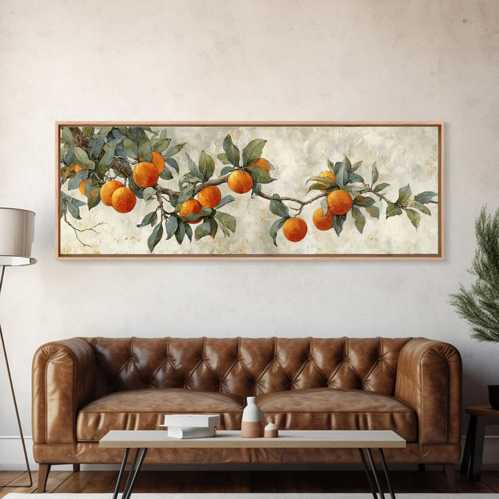 Orange Tree Branch Canvas Print, Patio Art, Gallery Decor, Patio Decor, Fine Art, Outdoor, Contemporary Art, Wall Art, PAT-3x1-62