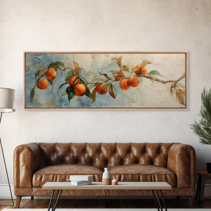 Orange Tree Branch Canvas Print, Patio Art, Western Decor, Patio Decor, Fine Art, Outdoor, Floral Art, Lake House Decor, PAT-3x1-86