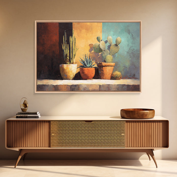 Cactus and Agave Canvas Print, Patio Art, Coastal Wall Decor, Patio Decor, Fine Art, Outdoor, Gallery Decor, Neutral Decor, PAT-3x2-32