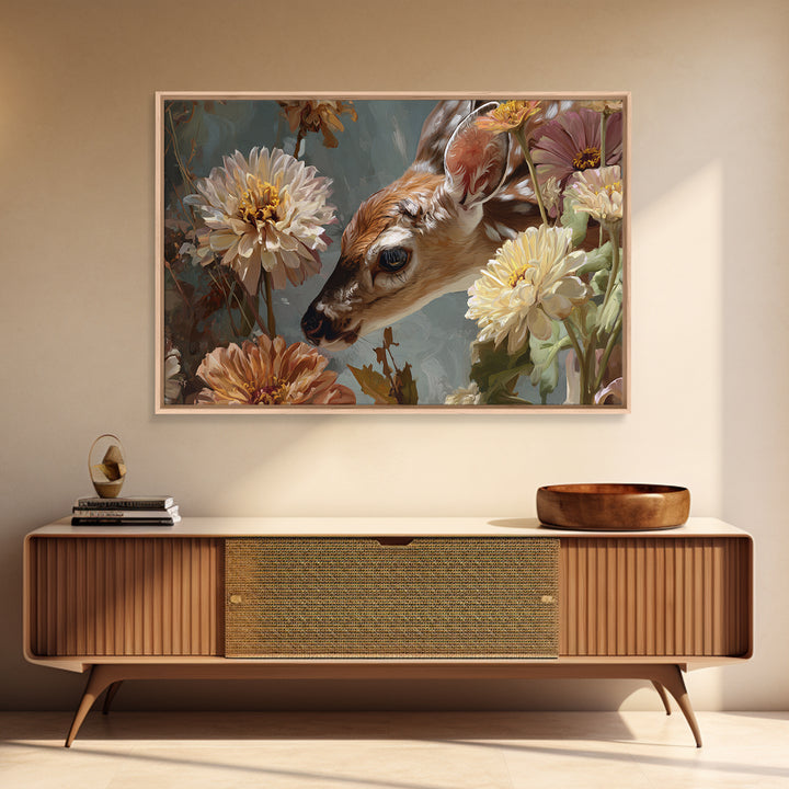 Butterfly Garden with Zinnias and Daisies Framed Canvas Print, Patio Art, Floral Art, Patio Decor, Fine Art, Outdoor, PAT-3x2-41