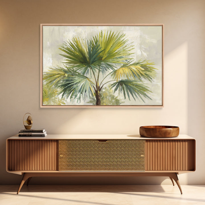 Tropical Palm Fronds Framed Canvas Print, Patio Art, Beach Art, Patio Decor, Fine Art, Outdoor, Neutral Decor, Modern Decor, PAT-3x2-5