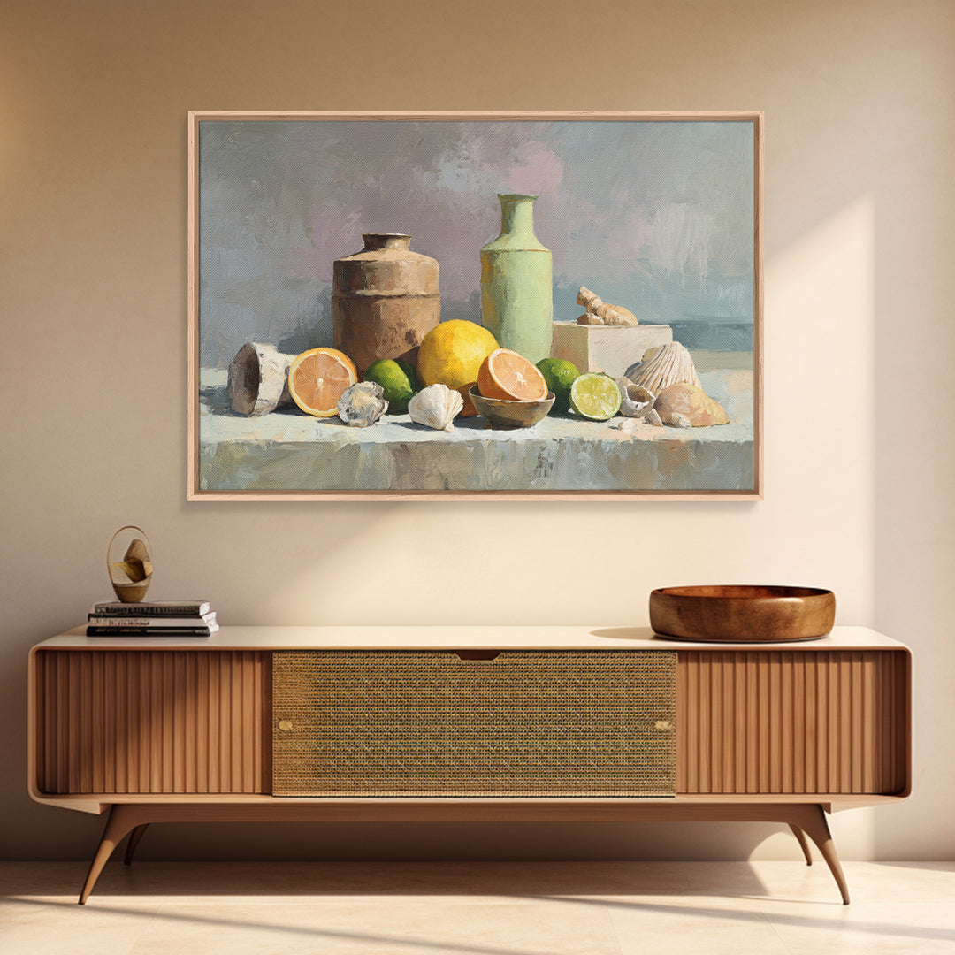 Outdoor Citrus Still Life Canvas Print, Patio Art, Beach House Decor, Patio Decor, Outdoor, Modern Decor, Fine Art Print, PAT-3x2-57