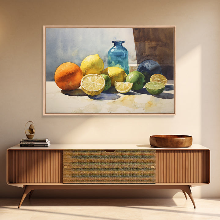 Outdoor Citrus Still Life Framed Canvas Print, Patio Art, Coastal Decor, Patio Decor, Fine Art, Outdoor, Family Wall Art, PAT-3x2-9