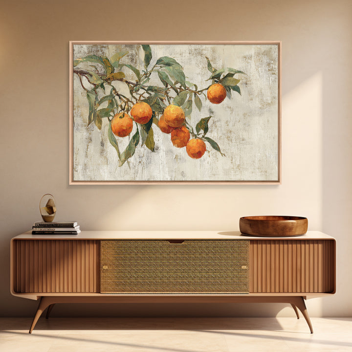 Orange Tree Branch Canvas Print, Patio Art, Porch Decor, Patio Decor, Oil Painting, Outdoor, Fine Art Print, Statement Artwork, PAT-3x2-98