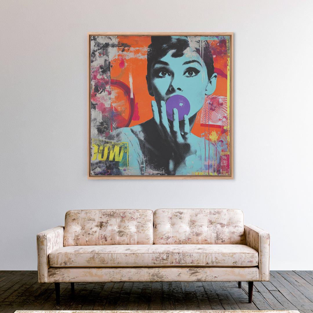 Lollipop Arrangement with Halftone Shadows Framed Canvas Print, Pop Art, Party Decor, Living Room Decor, Fine Art, Pop, POP-1x1-38