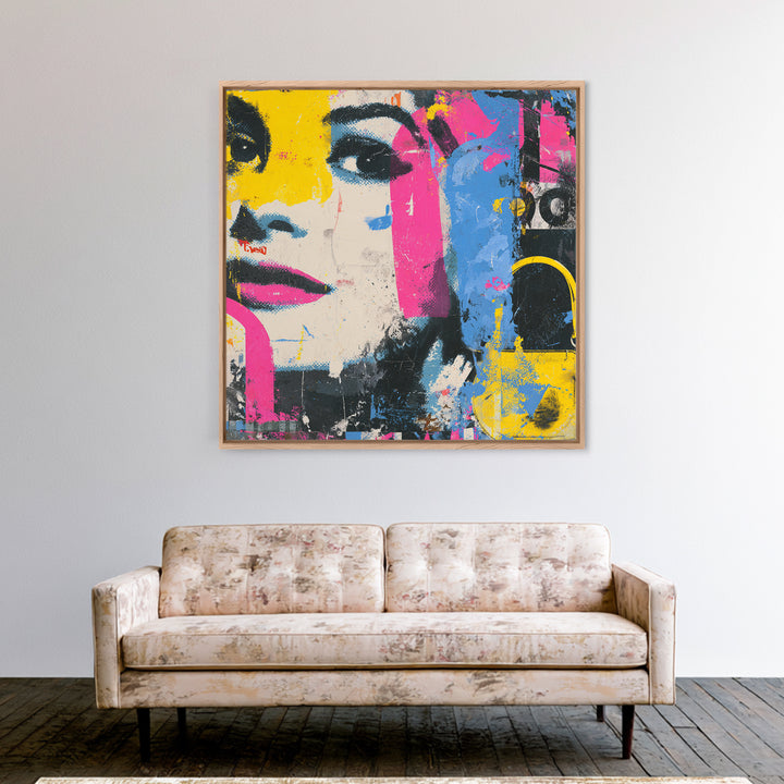 Shopping Bag Fashion Graphic Without Brands Framed Canvas Print, Pop Art, Wall Decor, Living Room Decor, Fine Art, Pop, POP-1x1-96