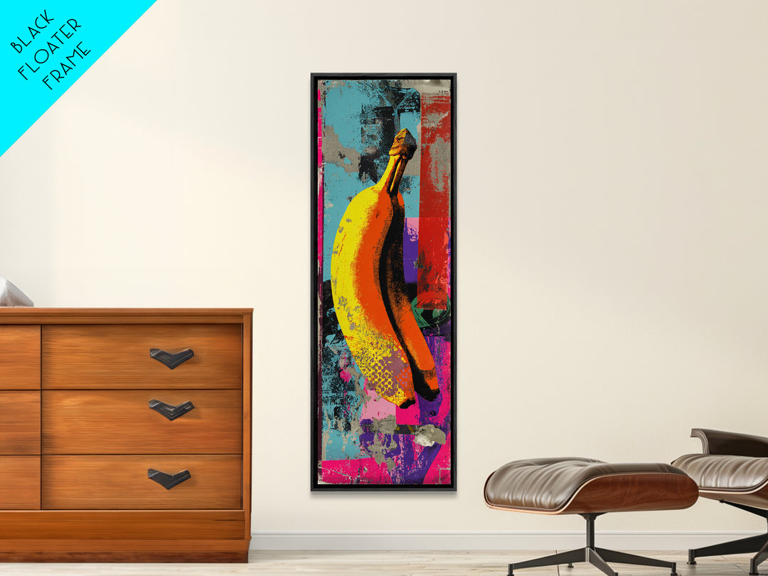 Bright Banana Still Life Canvas Print, Pop Art, Football Wall Art, Living Room Decor, Fine Art, Pop, Art Print, POP-1x3-14
