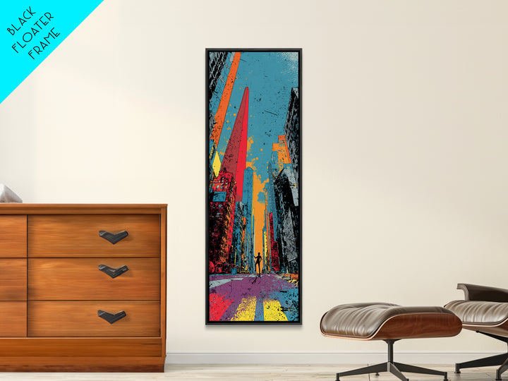 Comic Book City Skyline Canvas Print, Pop Art, Room Decor, Living Room Decor, Fine Art, Pop, Pet Portrait, Original Painting, POP-1x3-17