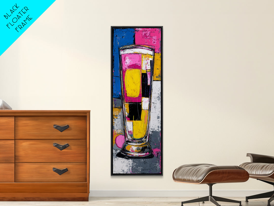 Milkshake Glass with Retro Diner Palette Canvas Print, Pop Art, Room Decor, Living Room Decor, Fine Art, Pop, Pet Portrait, POP-1x3-28