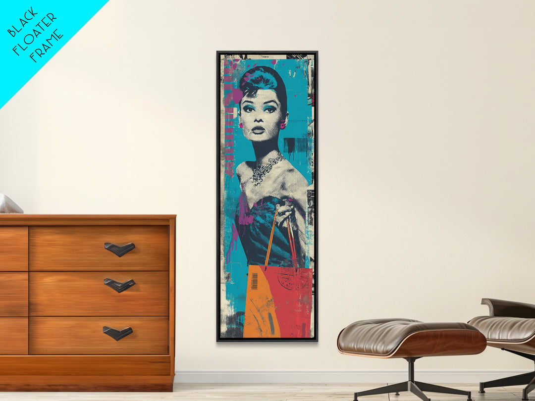 Shopping Bag Fashion Graphic Without Brands Canvas Print, Pop Art, Art, Living Room Decor, Abstract Art, Pop, Bedroom Decor, POP-1x3-60