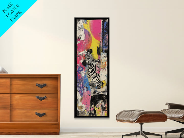 Zebra in Rainbow Pop Pattern Canvas Print, Pop Art, 3d Art, Living Room Decor, Oil Painting, Pop, Textured Painting, POP-1x3-97