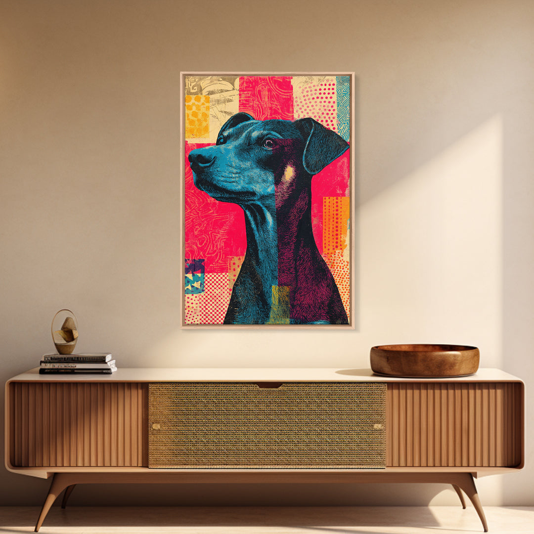 Pop Art Dog Portrait Canvas Print, Pop Art, Gallery Decor, Living Room Decor, Fine Art, Pop, Contemporary Art, Wall Art, POP-2x3-15