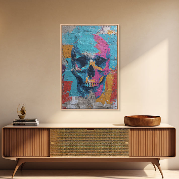 Pop Art Skull Canvas Print, Pop Art, Poster, Living Room Decor, Fine Art, Pop, Abstract Art, Bedroom Decor, Portrait, POP-2x3-79