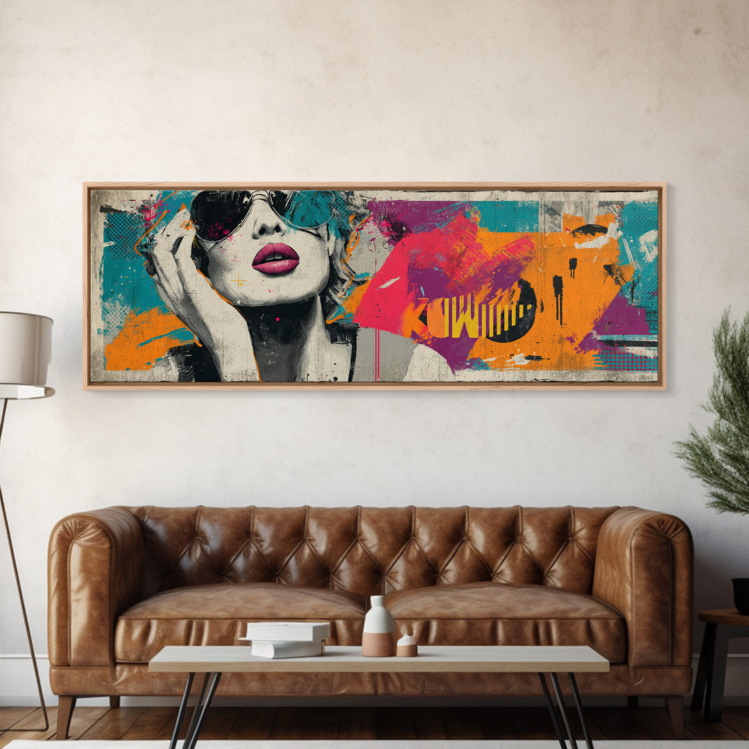 Shopping Bag Fashion Graphic Without Brands Canvas Print, Pop Art, Mexican Art, Living Room Decor, Fine Art, Pop, Neutral Decor, POP-3x1-16