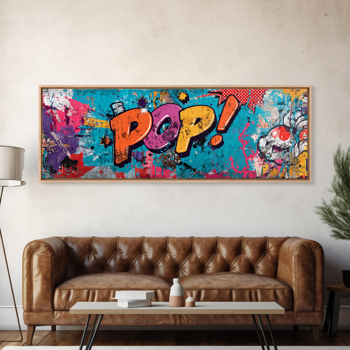 Retro Soda Bottle Framed Canvas Print, Pop Art, Pet Portrait, Living Room Decor, Fine Art, Pop, Modern Art, Food Art, POP-3x1-67
