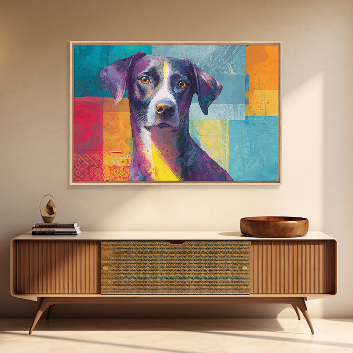 Pop Art Dog Portrait Canvas Print, Pop Art, Wall Art, Living Room Decor, Fine Art, Pop, Original Art, Canvas Wall Art, POP-3x2-83