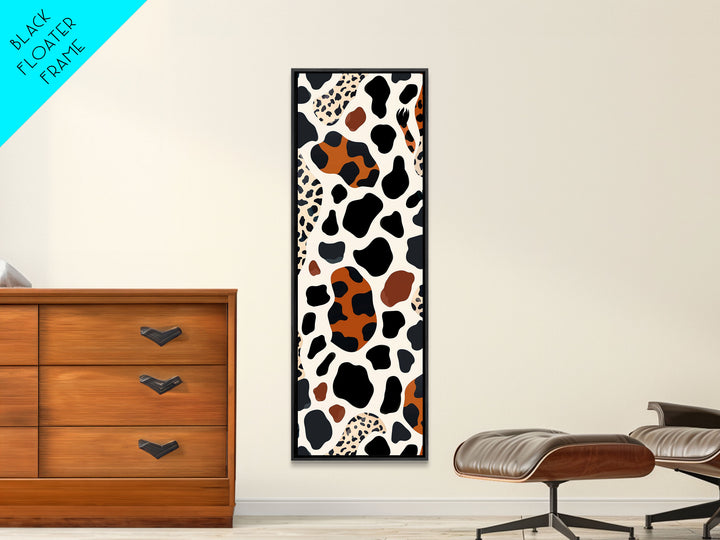 Retro Cheetah Print Wall Art Framed Canvas Print, MCM Style Art, Retro 70s Style Decor, Wood Frame Wall Art, Vintage Inspired Decor