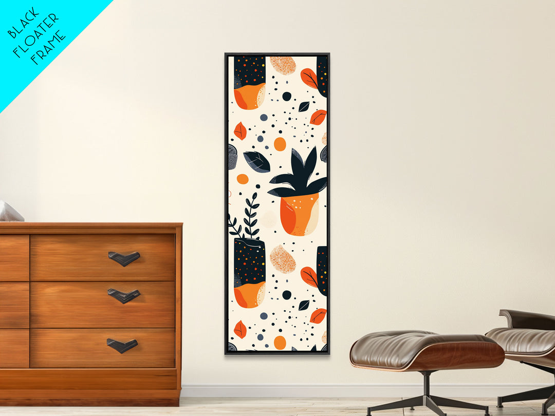 Boho Botanical Wall Art, Framed Canvas Print, Cute Minimalist Decoe, Wood Frame Wall Art, Vintage Inspired Decor