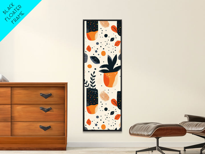 Boho Botanical Wall Art, Framed Canvas Print, Cute Minimalist Decoe, Wood Frame Wall Art, Vintage Inspired Decor