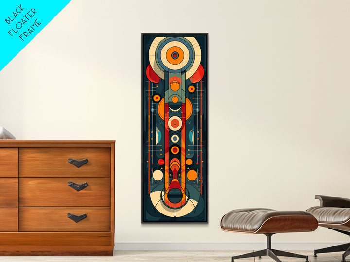 Retro Art Deco Geometric Patterns Wall Art Framed Canvas Print, Scifi / Science Fiction Decor