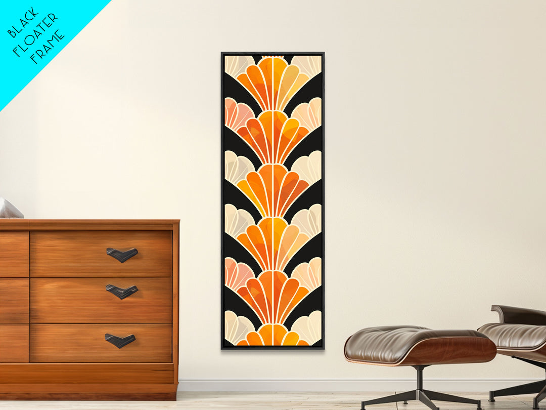 Art Deco Sea Shells Framed Canvas Print, Roaring 20s Inspired Wall Art, Wood Frame Decor, Retro / Vintage Inspired Home Decor