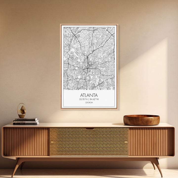 Atlanta Street Map, Georgia Map, City Map Art, Travel Print, Couple Gift, Minimalist Art Print, Wall Art, Canvas Print, Canvas Wall Art