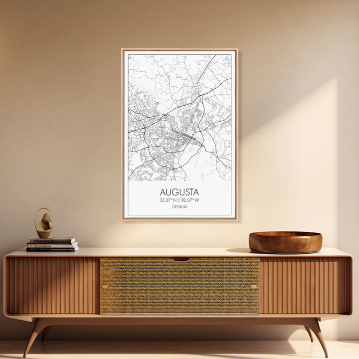 Augusta Street Map, Georgia Map, City Map Art, Dorm Wall Art, Adventure Wall Art, Minimalist Art, Wall Art, Canvas Print, Canvas Wall Art