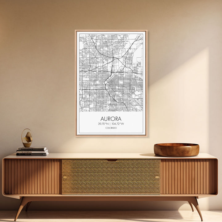 Aurora Street Map, Colorado Map, City Map Print, Travel Lover Gift, Above Bed Art, Minimalist Art, Wall Art, Canvas Print, Canvas Wall Art