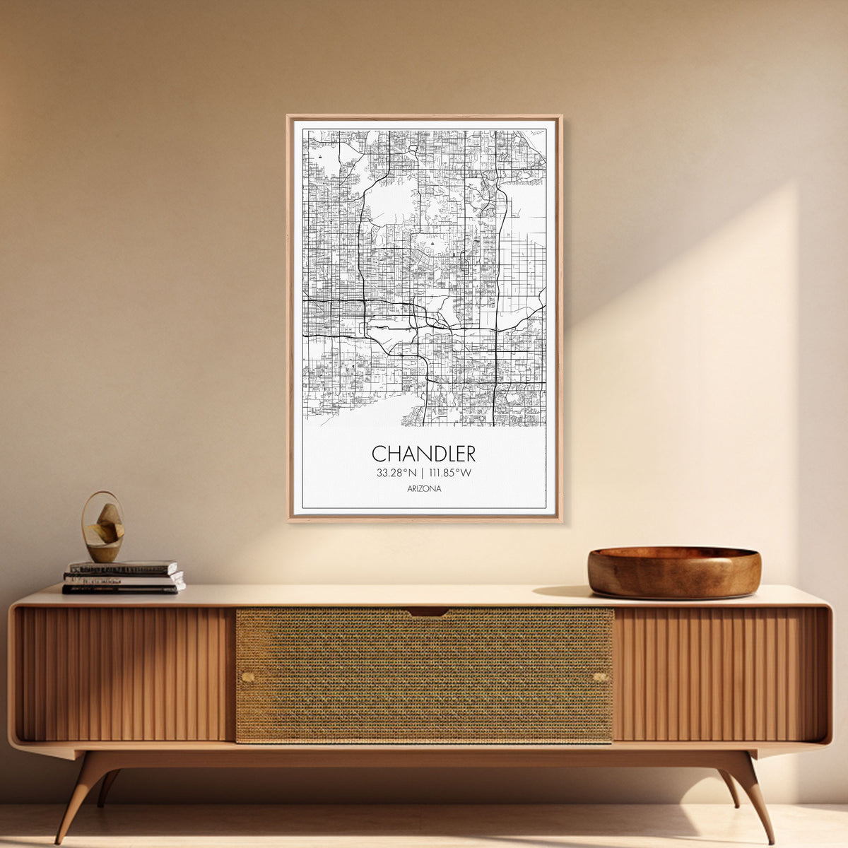 Chandler Street Map, Arizona Map, City Map Art, Modern Art, Wall Art, Canvas Print, Canvas Wall Art, Home Office Art, Housewarming Gift
