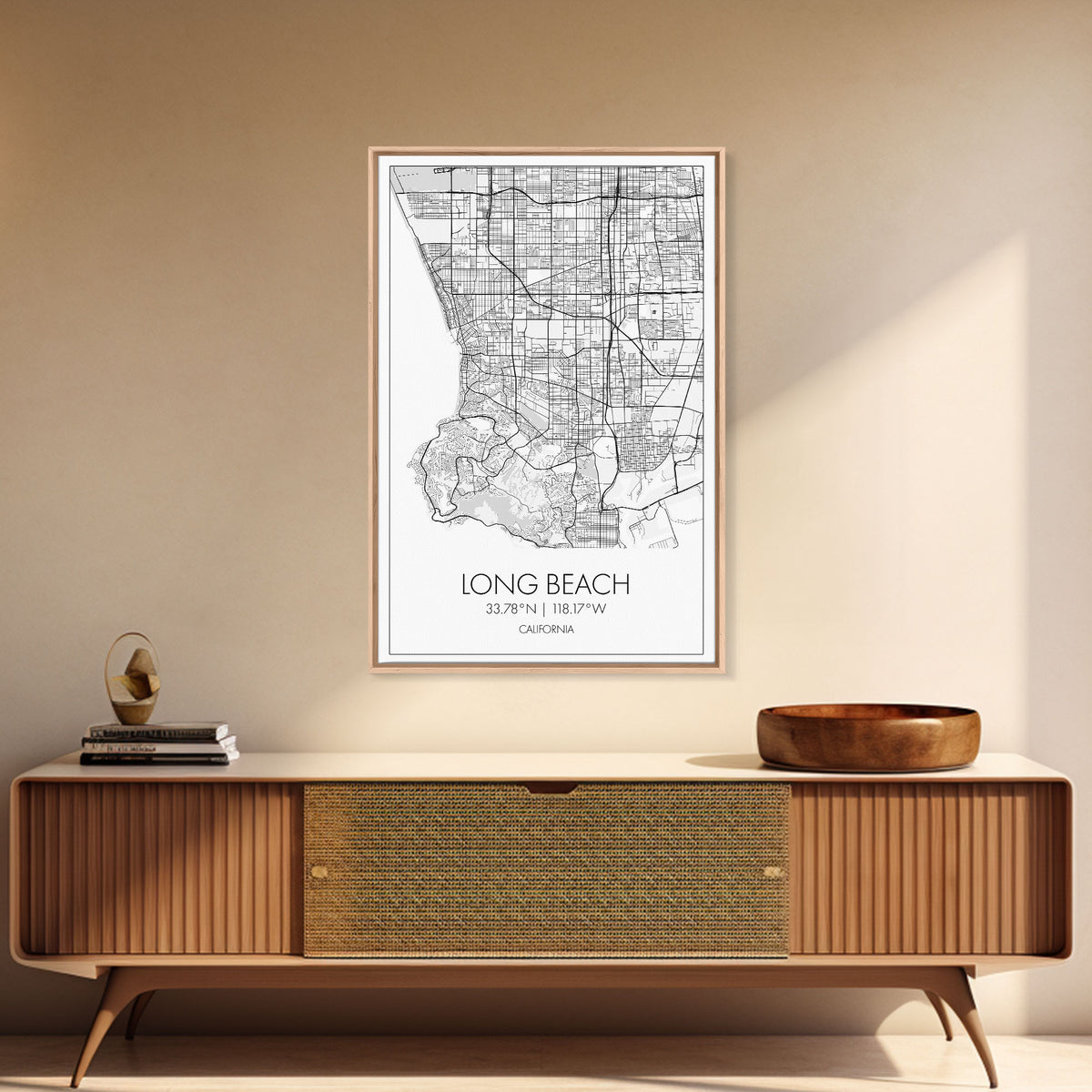 Long Beach Street Map, California Map, City Map Art, Modern Art, Wall Art, Canvas Print, Adventure Wall Art, Home Office Art, Gift For Him