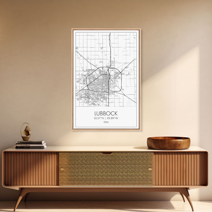 Lubbock Street Map, Texas Map, City Map Art, Modern Art, Wall Art, Canvas Print, Travel Print, Farmhouse Wall Décor, Boyfriend Gift
