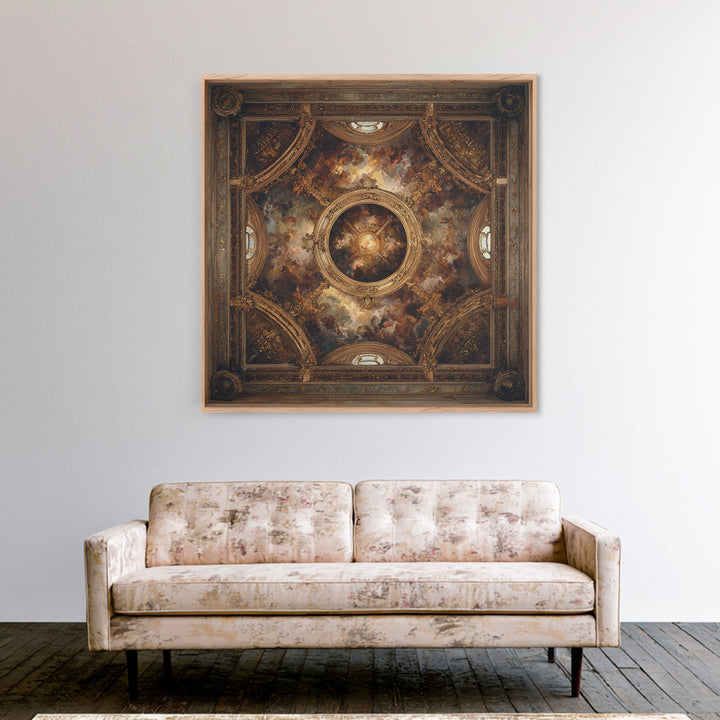 Fresco Celestial Ceiling Composition Canvas Print, Renaissanceinspired Art, Wall Art Print, Living Room Decor, Oil Painting, REN-1x1-15