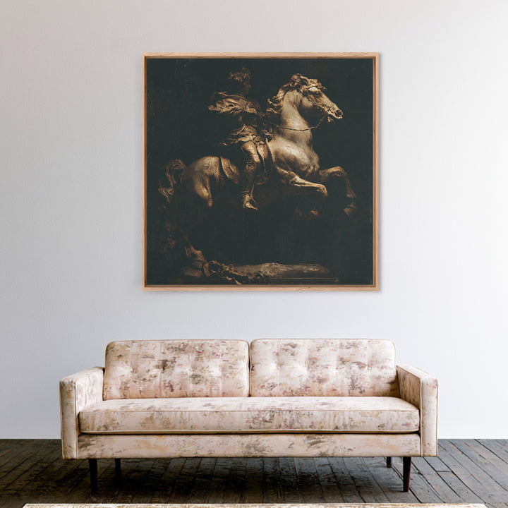 Classical Horse and Rider Canvas Print, Renaissanceinspired Art, Elegant Home Decor, Living Room Decor, Fine Art, Classic, REN-1x1-81