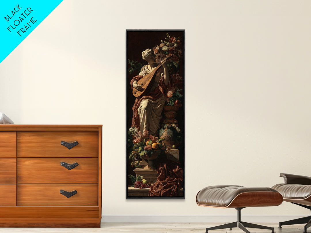 Renaissance Style Musician with Lute Canvas Print, Renaissanceinspired Art, Digital Art, Living Room Decor, Fine Art, Classic, REN-1x3-100