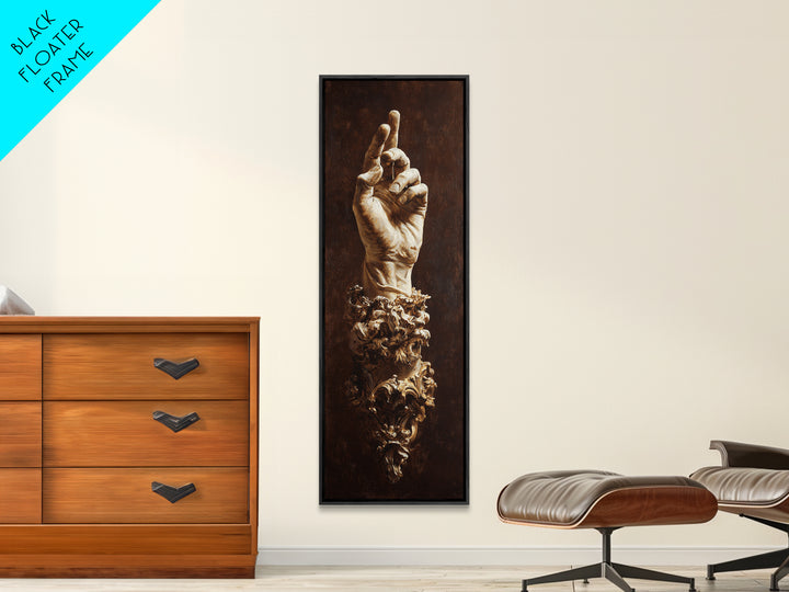 Classical Hands Study Framed Canvas Print, Renaissanceinspired Art, Cat Painting, Living Room Decor, Fine Art, Classic, REN-1x3-50