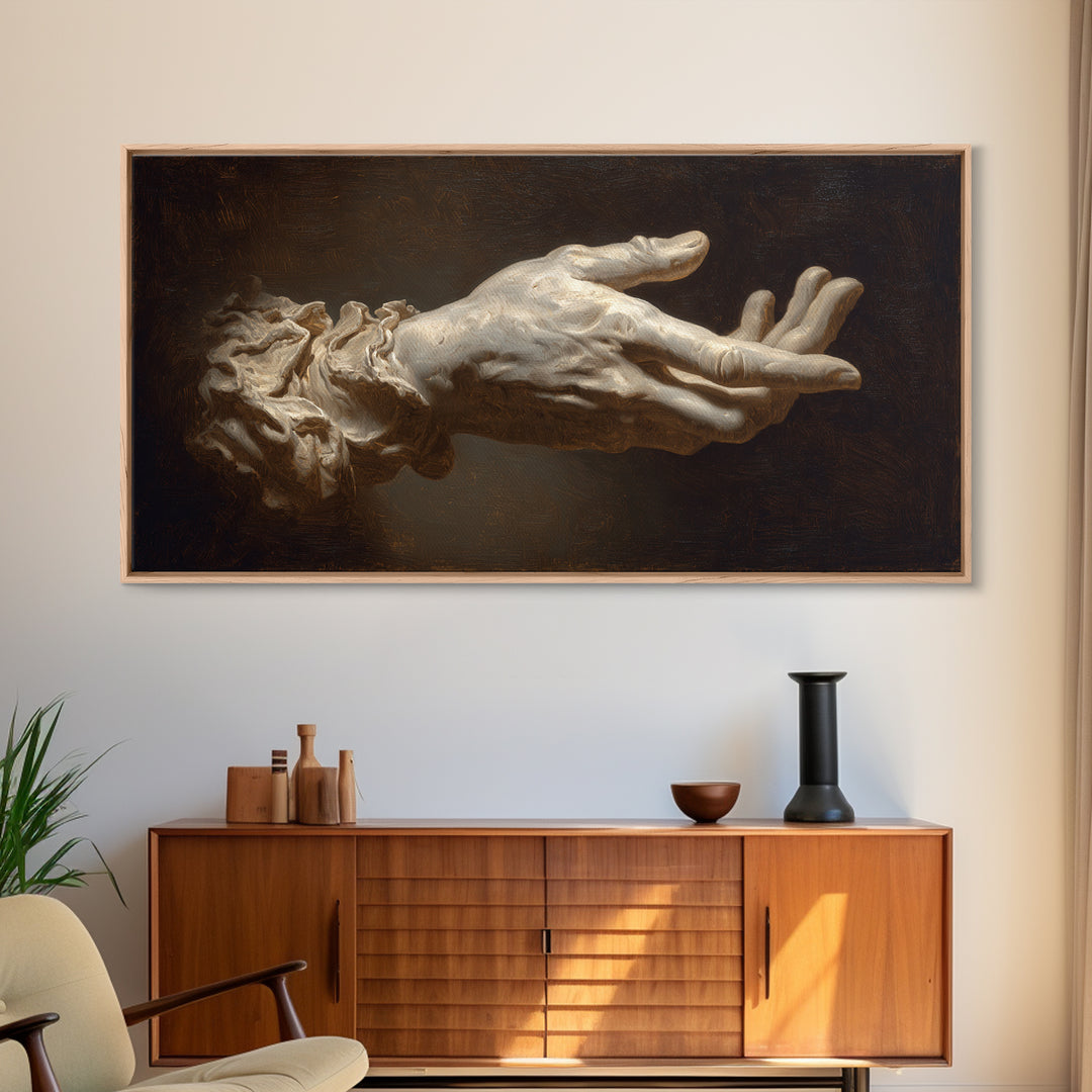 Classical Hands Study Canvas Print, Renaissanceinspired Art, Statement Artwork, Living Room Decor, Fine Art, Classic, REN-2x1-58