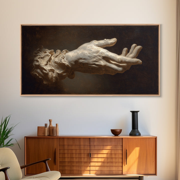 Classical Hands Study Canvas Print, Renaissanceinspired Art, Statement Artwork, Living Room Decor, Fine Art, Classic, REN-2x1-58