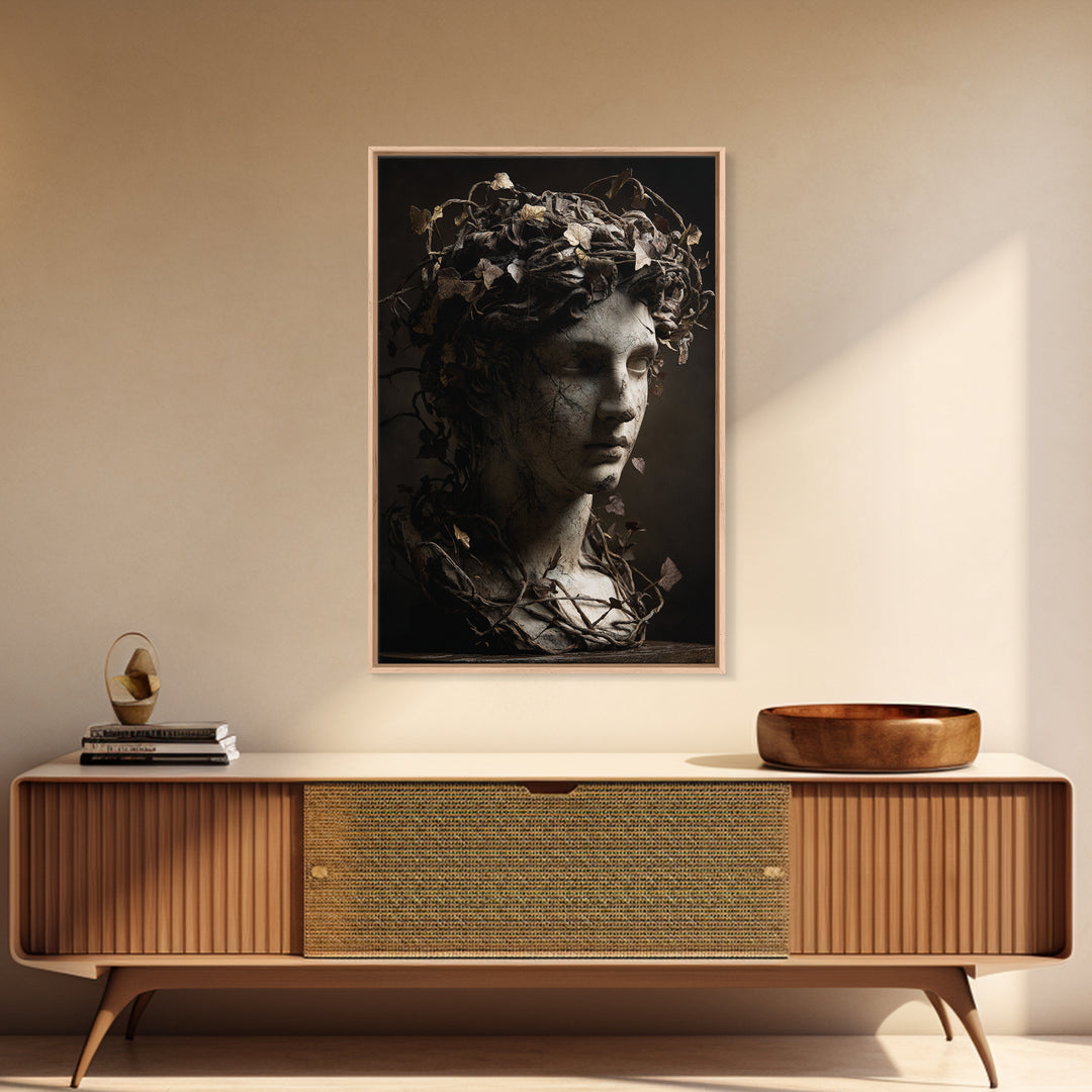Classical Statue Bust Covered Canvas Print, Renaissanceinspired Art, Fine Art Print, Living Room Decor, Fine Art, Classic, REN-2x3-99