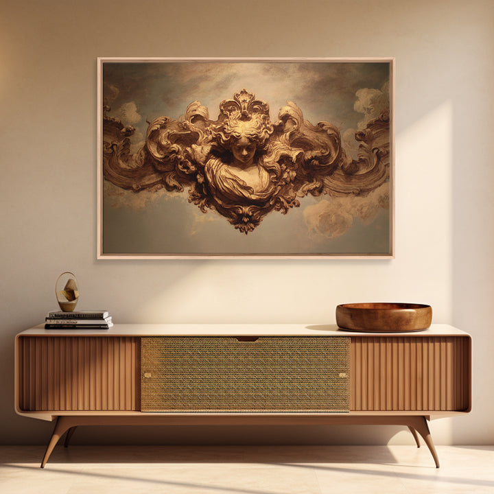 Mythic Goddess in Flowing Drapery Canvas Print, Renaissanceinspired Art, Luxury Decor, Living Room Decor, Fine Art, Classic, REN-3x2-12