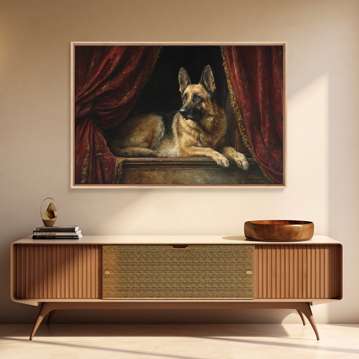 Noble Dog Portrait Canvas Print, Renaissanceinspired Art, Celestial Decor, Living Room Decor, Fine Art, Classic, Yoga Wall Art, REN-3x2-72