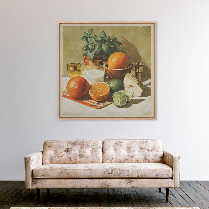 Cocktail and Citrus Bar Composition Framed Canvas Print, Restaurant Art, Printable Art, Restaurant Decor, Fine Art, Bistro, RES-1x1-11