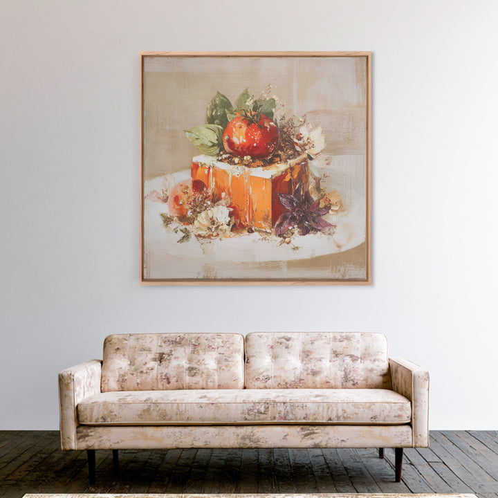 Abstract Appetite Friendly Red and Orange Shapes Canvas Print, Restaurant Art, Gallery Decor, Restaurant Decor, Bistro, RES-1x1-17