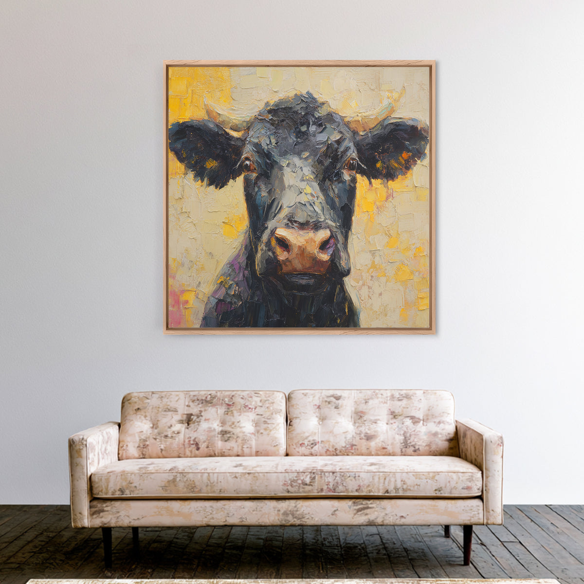 Steakhouse Black and Gold Bull Portrait Canvas Print, Restaurant Art, Living Room Decor, Restaurant Decor, Fine Art, Bistro, RES-1x1-31