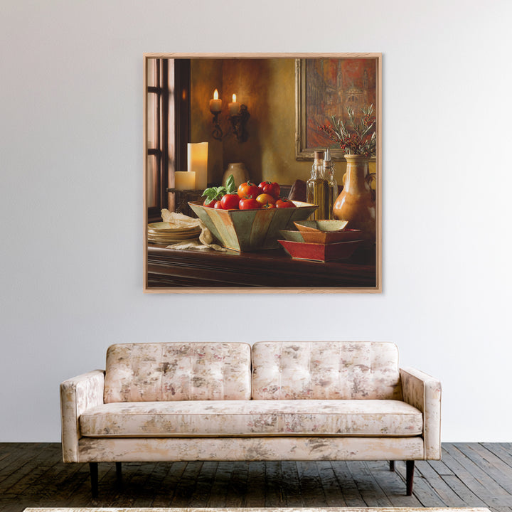 Classic Fruit Bowl Framed Canvas Print, Restaurant Art, Living Room Decor, Restaurant Decor, Fine Art, Bistro, Gallery Decor, RES-1x1-52