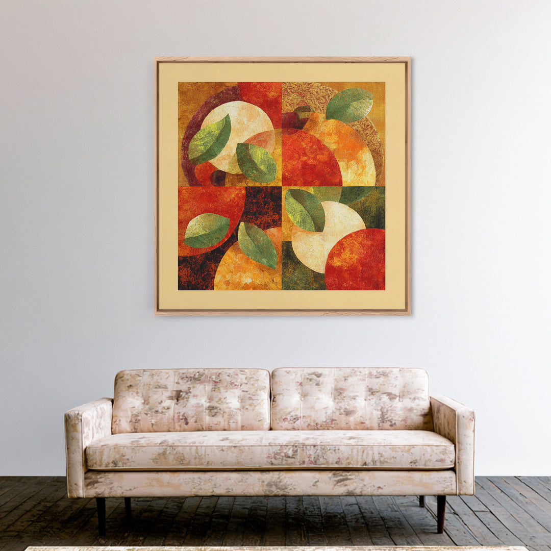 Abstract Appetite Friendly Red and Orange Shapes Canvas Print, Restaurant Art, Restaurant Decor, Abstract Art, Bistro, RES-1x1-89
