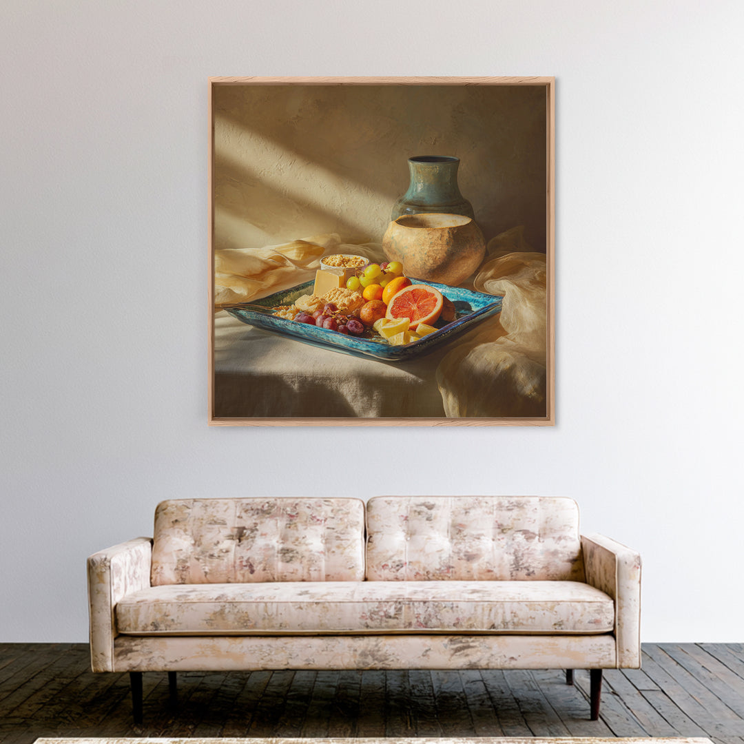 Tropical Fruit Platter Canvas Print, Restaurant Art, Neutral Decor, Restaurant Decor, Fine Art, Bistro, Home Decor, Poster, RES-1x1-90