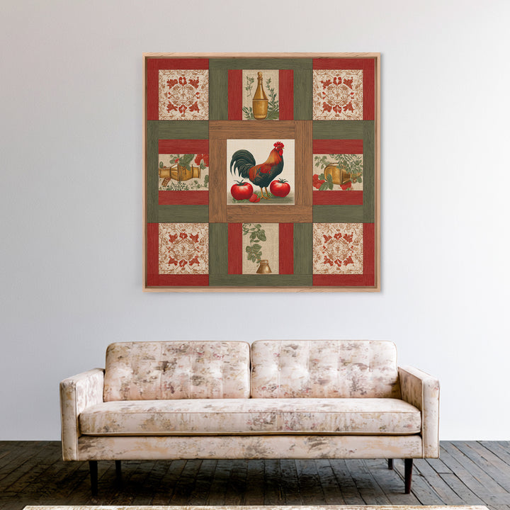 Rooster and Herbs for Farmhouse Restaurant Mood Canvas Print, Restaurant Art, Cool Wall Art, Restaurant Decor, Fine Art, Bistro, RES-1x1-92