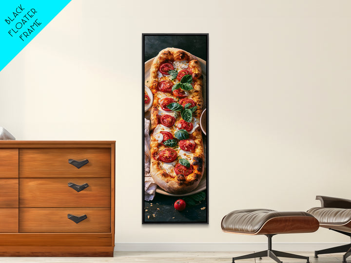 Pizzeria Tomato Basil and Mozzarella Still Life Canvas Print, Restaurant Art, Stained Glass Art, Restaurant Decor, Bistro, RES-1x3-22
